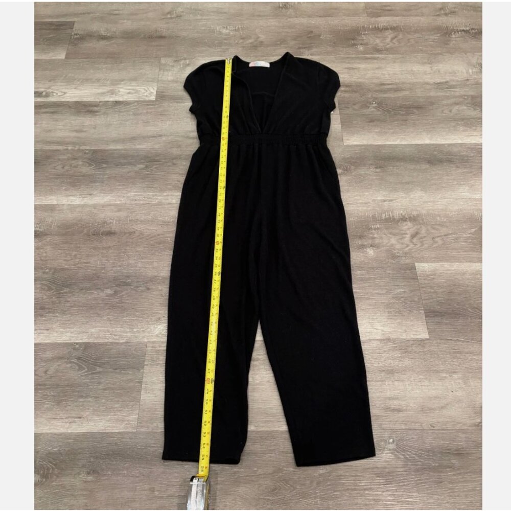 Free People FP Beach Rita One Piece Jumpsuit Wide Leg Lounge Black Womens L - Picture 7 of 8